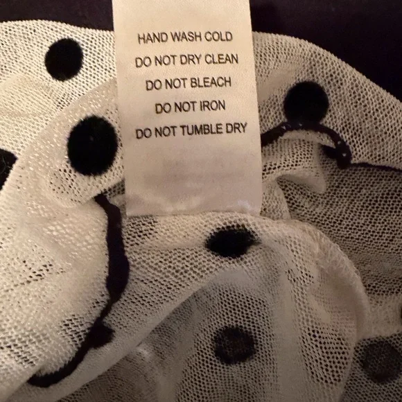 Davi & Dani Sheer Polka Dot Blouse - Black and White mesh - Picture 8 of 9